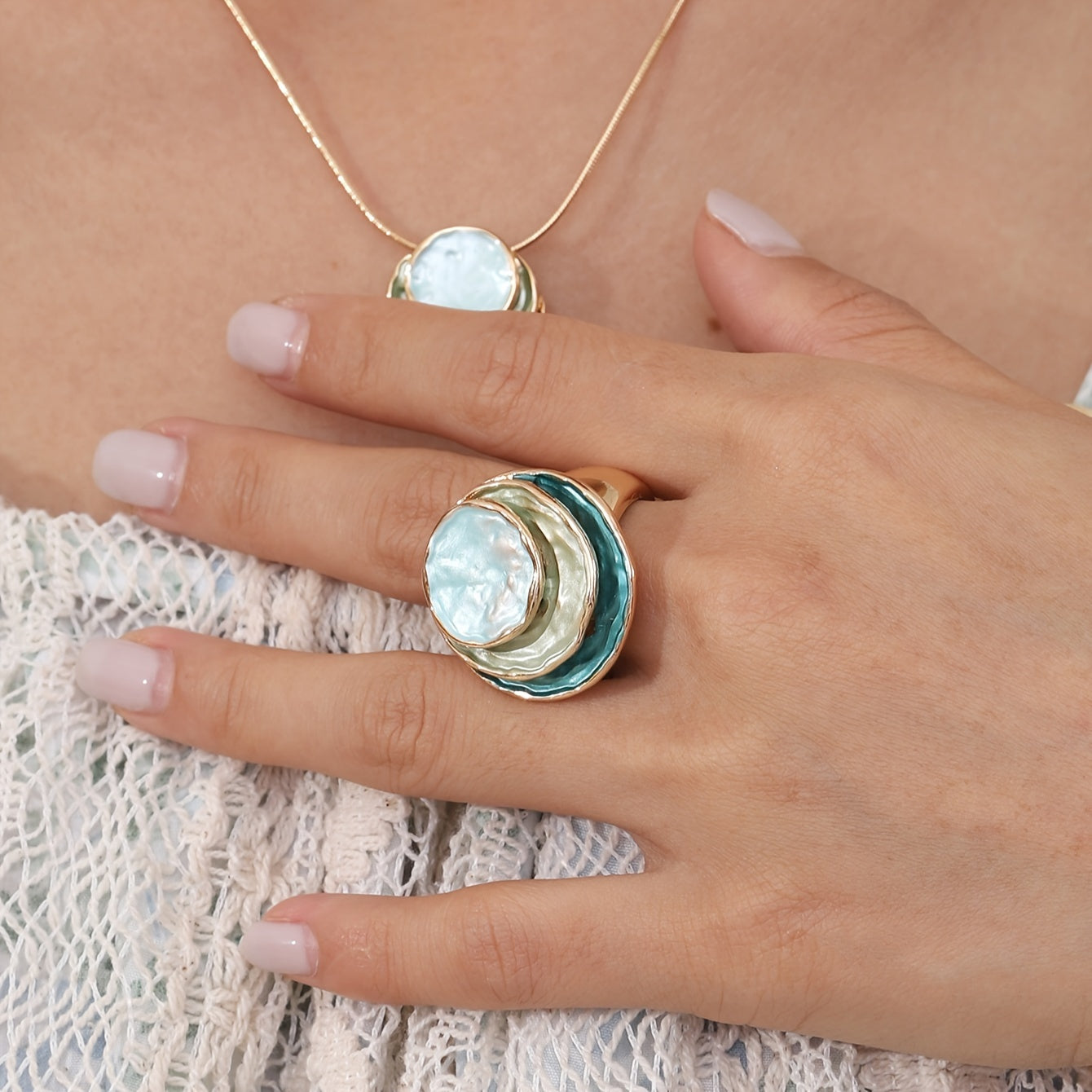 Boho Triple-Layer Enamel Ring Maya Henry Jewelry