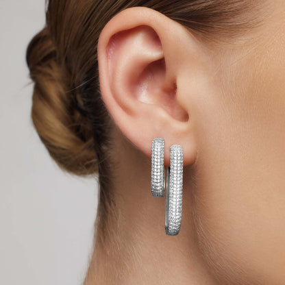 Icon Pavé Hoops | White Gold Maya Henry Jewelry