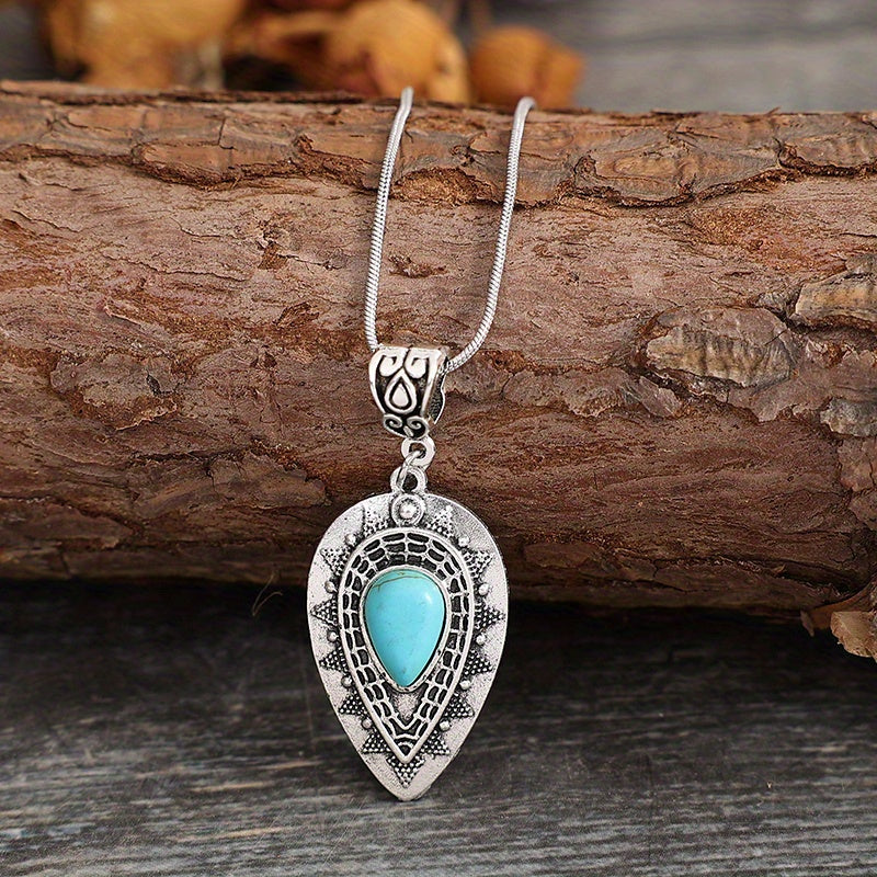 Arlisse Turquoise Teardrop Necklace | White Gold Maya Henry Jewelry