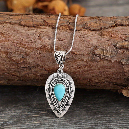 Arlisse Turquoise Teardrop Necklace | White Gold Maya Henry Jewelry