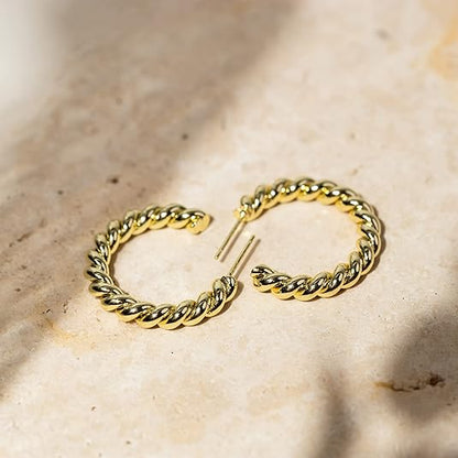Rope Twist Hoops | Gold Maya Henry Jewelry