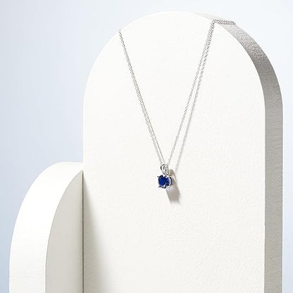 Round Cut Sapphire Necklace | White Gold Maya Henry Jewelry