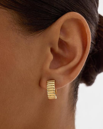 Classic Ridge Earrings | Gold Maya Henry Jewelry