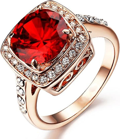 Ruby Halo Statement Ring | Rose Gold Maya Henry Jewelry