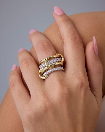 Interlock Stack Rings | Gold Maya Henry Jewelry