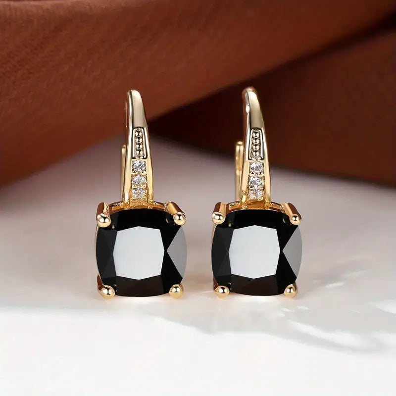 Mystic Sapphire Stone Hoop Gold Earrings Maya Henry Jewelry