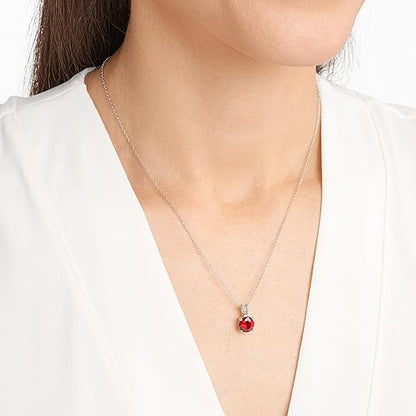 Round Cut Ruby Necklace | White Gold Maya Henry Jewelry