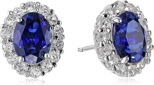 Oval White Sapphire Stud Earrings | White Gold Maya Henry Jewelry