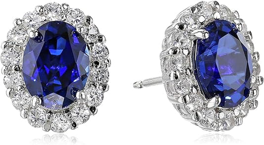 Oval White Sapphire Stud Earrings | White Gold Maya Henry Jewelry