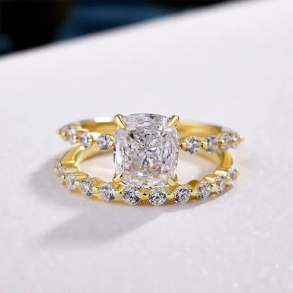Bridal Cushion 2PC Ring Set | White Gold Maya Henry Jewelry