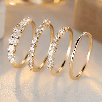 14K Golden Zirconia Stacking Rings Maya Henry Jewelry