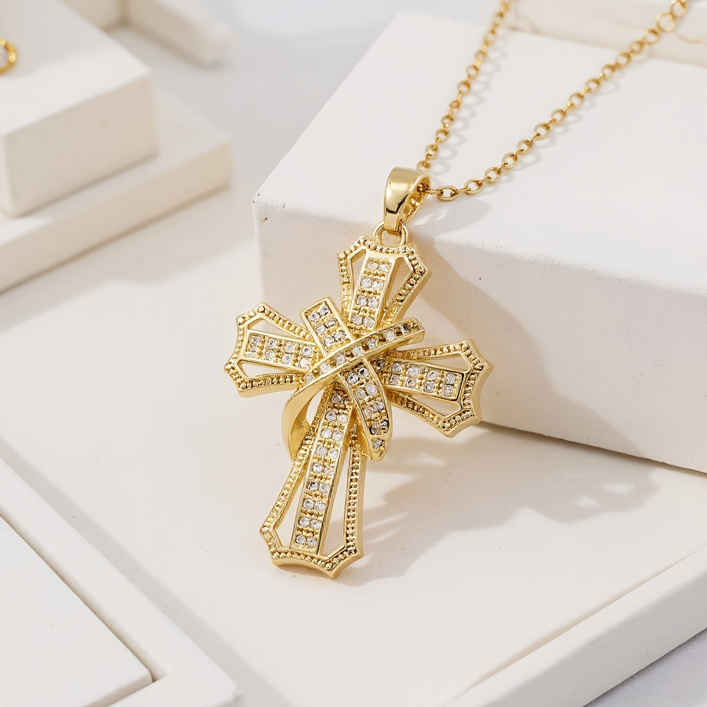 Radiant Cross Pendant Necklace | Gold Maya Henry Jewelry