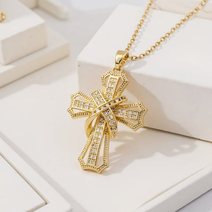Radiant Cross Pendant Necklace | Gold Maya Henry Jewelry