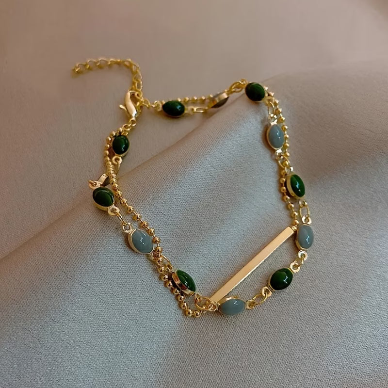 Olivia Moss Duo Bracelet | Gold Maya Henry Jewelry