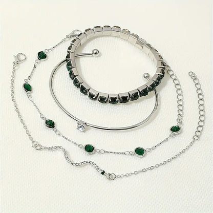 Green Gemstone Bracelet Set Maya Henry Jewelry