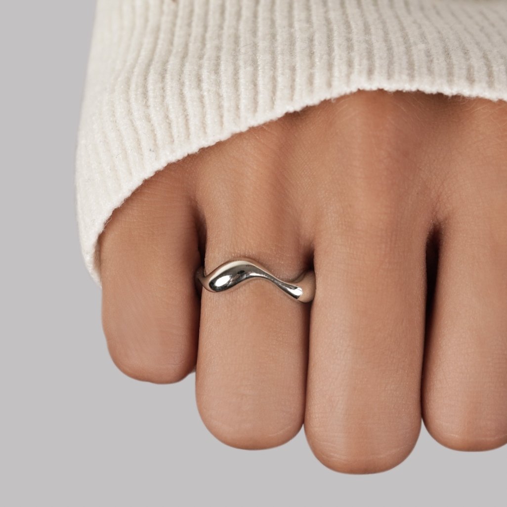 Silver Wave Adjustable Ring Maya Henry Jewelry