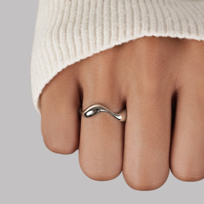 Silver Wave Adjustable Ring Maya Henry Jewelry