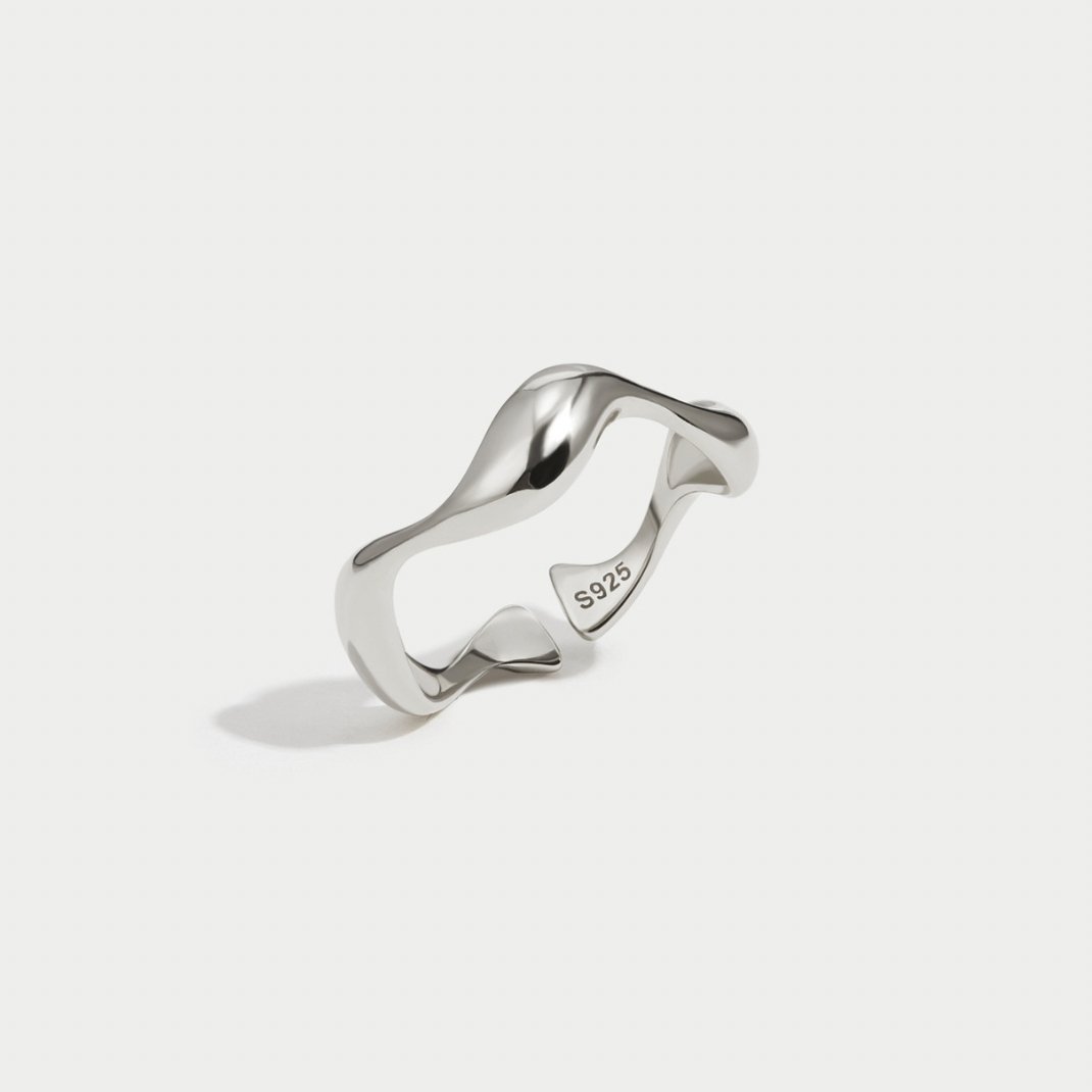 Silver Wave Adjustable Ring Maya Henry Jewelry