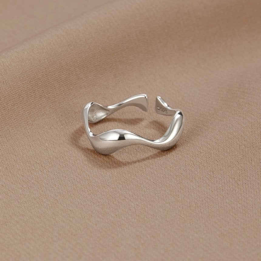 Silver Wave Adjustable Ring Maya Henry Jewelry