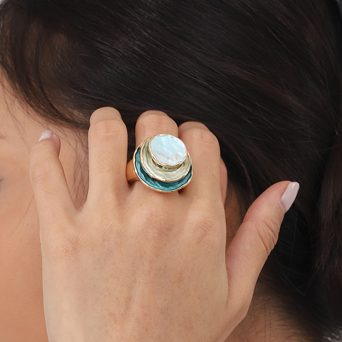 Boho Triple-Layer Enamel Ring Maya Henry Jewelry
