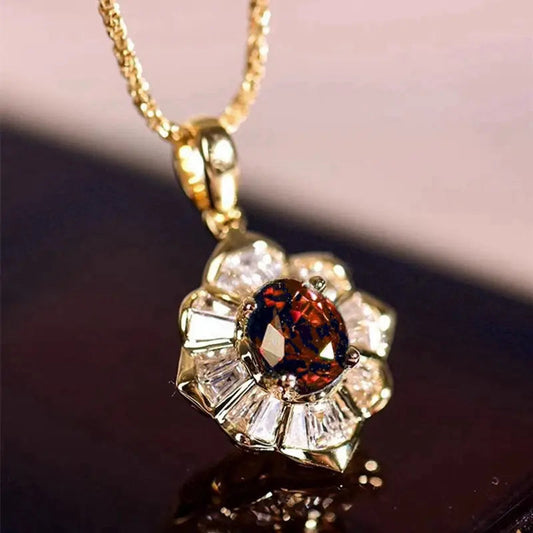 Kavella Solcrimson Necklace | Gold Maya Henry Jewelry