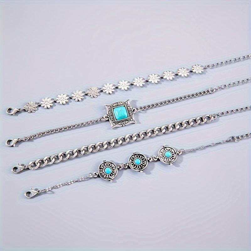 Sky Stone Layered Bracelet Set | White Gold Maya Henry Jewelry