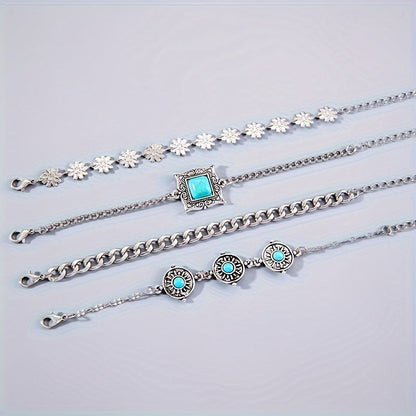 Sky Stone Layered Bracelet Set | White Gold Maya Henry Jewelry