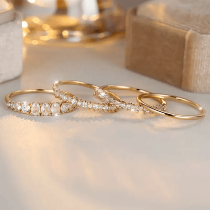 14K Golden Zirconia Stacking Rings Maya Henry Jewelry