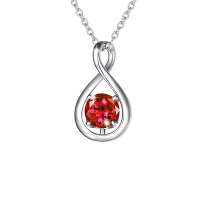 Ruby Infinity Pendant Necklace | White Gold Maya Henry Jewelry