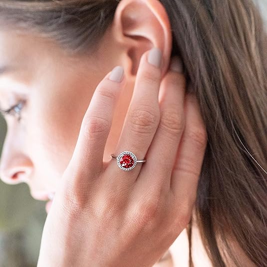 Crimson Glow Promise Ruby Ring | White Gold Maya Henry Jewelry