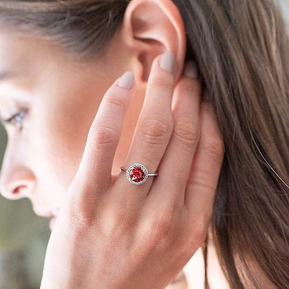 Crimson Glow Promise Ruby Ring | White Gold Maya Henry Jewelry