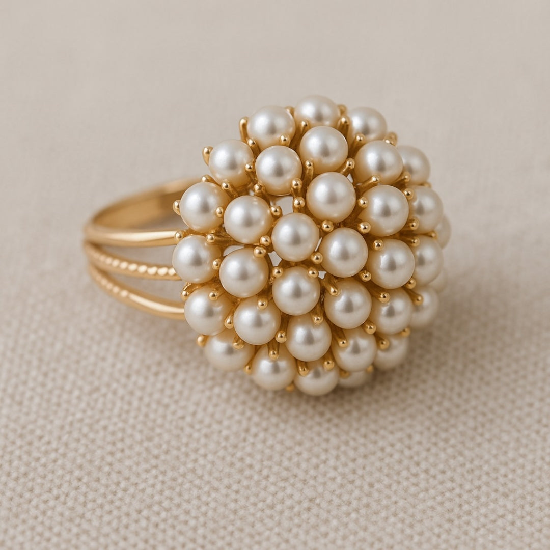 Inlaid Pearls Ring Maya Henry Jewelry