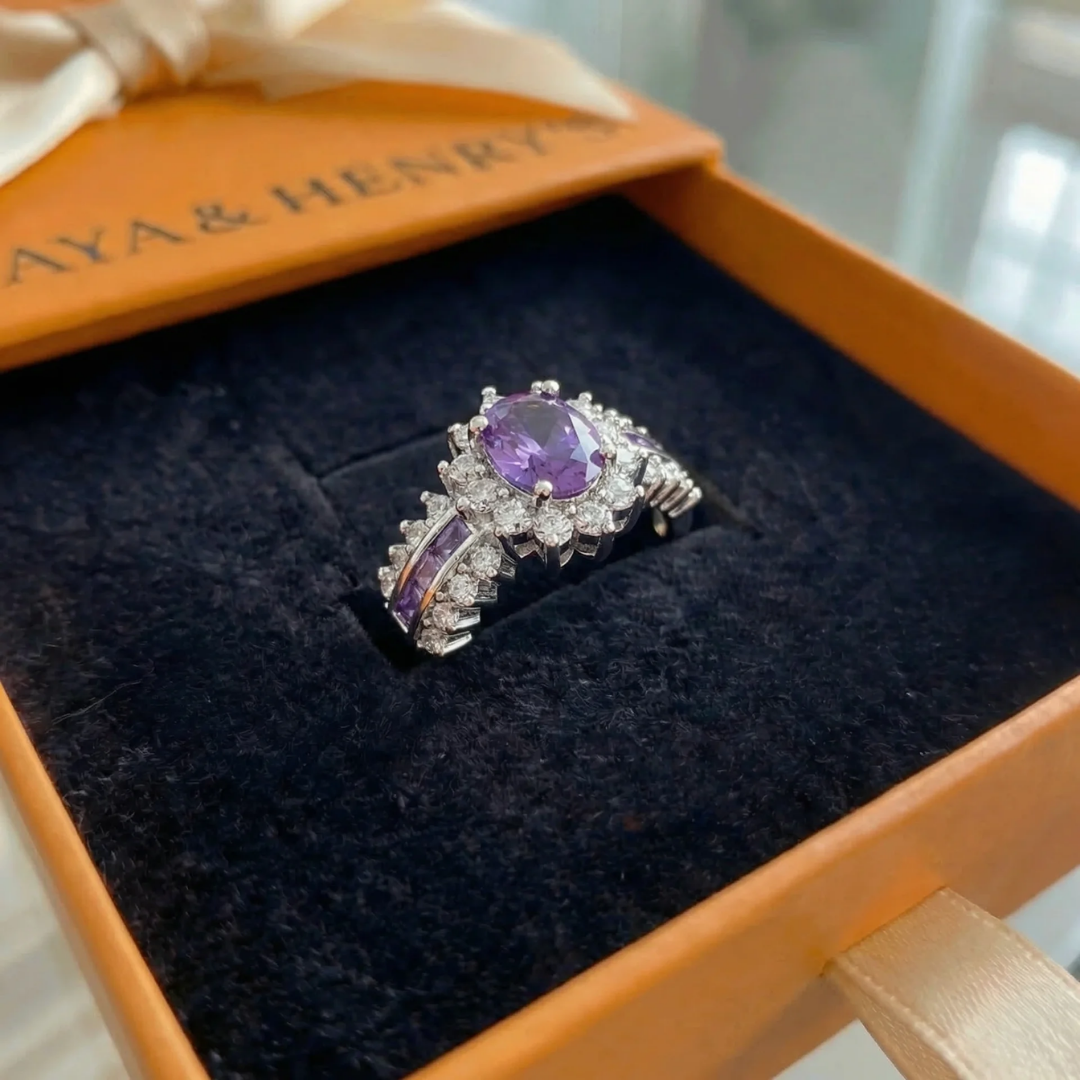 Amethyne Twilight Crown Ring | White Gold Maya Henry Jewelry