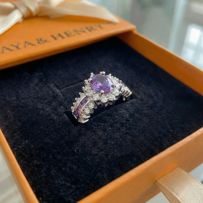 Amethyne Twilight Crown Ring | White Gold Maya Henry Jewelry