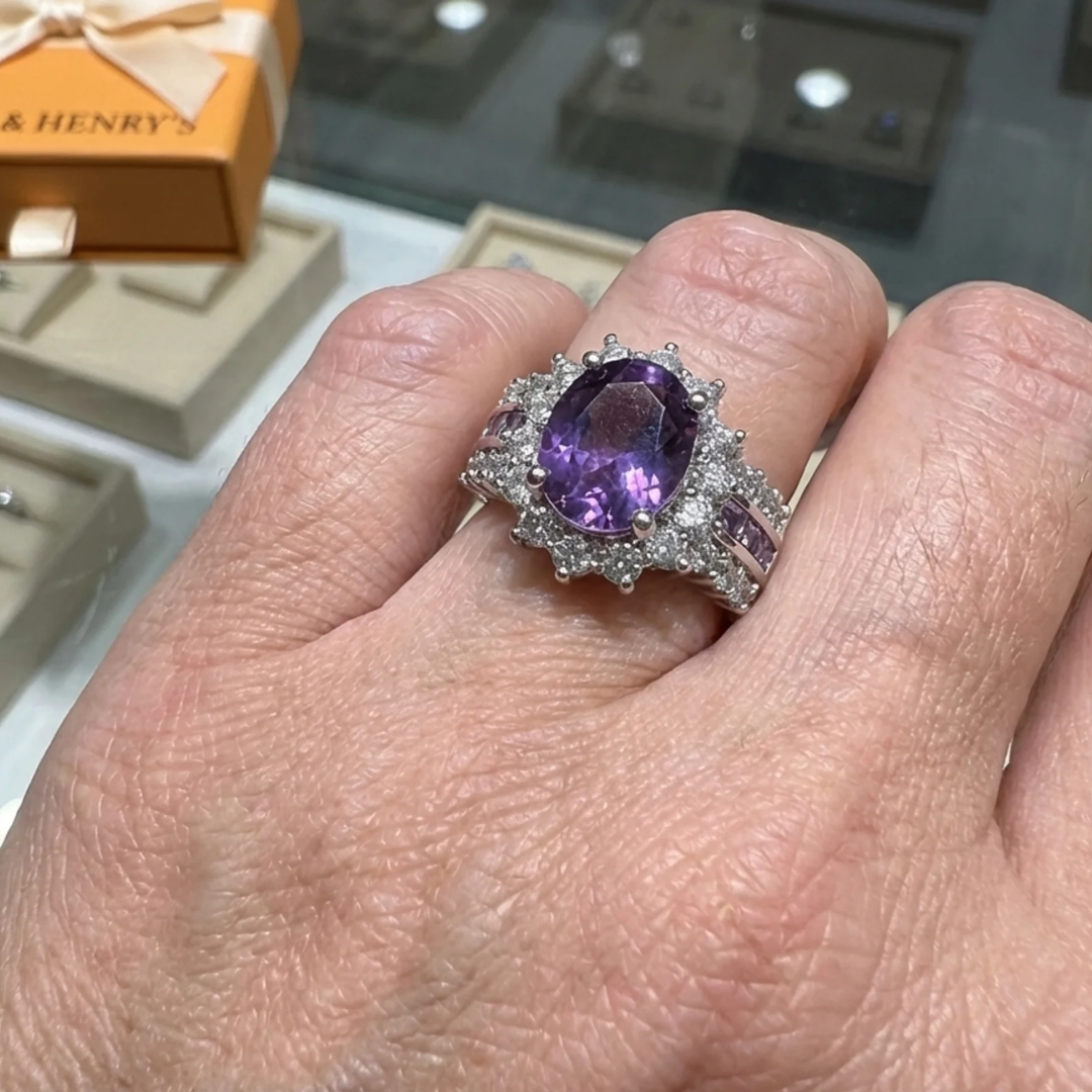 Amethyne Twilight Crown Ring | White Gold Maya Henry Jewelry