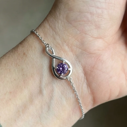 Amethyst Infinity Bracelet | White Gold Maya Henry Jewelry