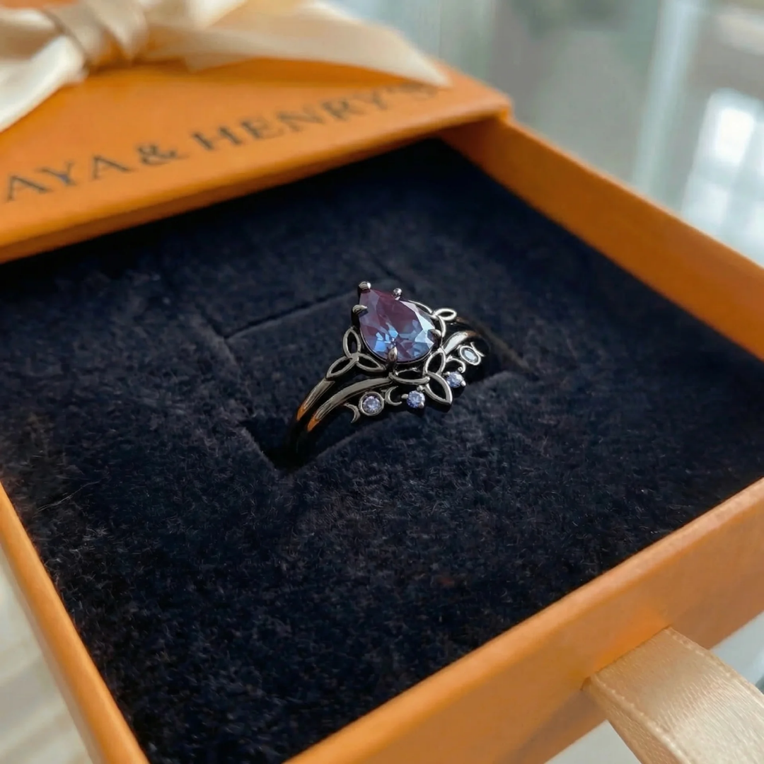 Amethyst Layers Ring | White Gold Maya Henry Jewelry