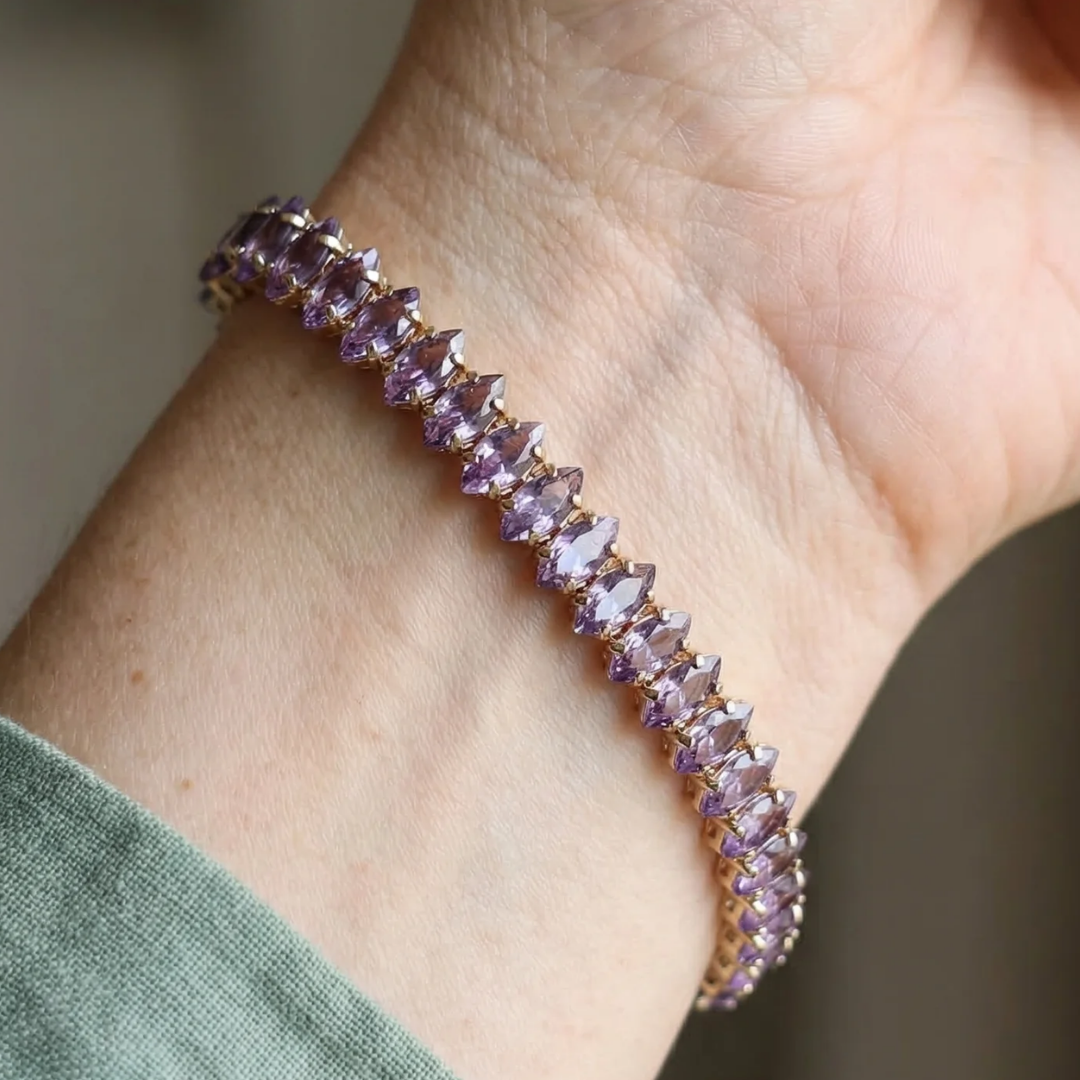 Amethyst Marquise Tennis Bracelet | Gold Maya Henry Jewelry