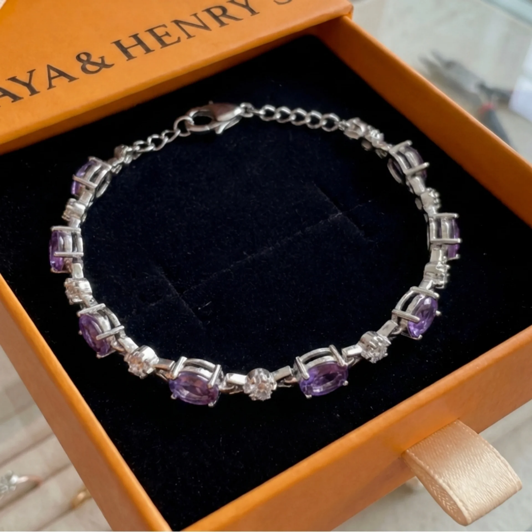 Amethyst Starlight Bracelet | White Gold Maya Henry Jewelry