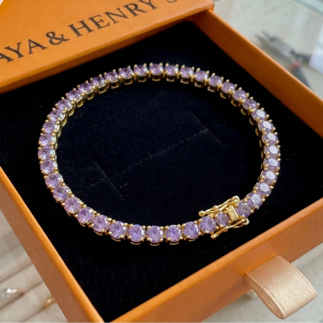 Amethyst Tennis Bracelet | White Gold Maya Henry Jewelry