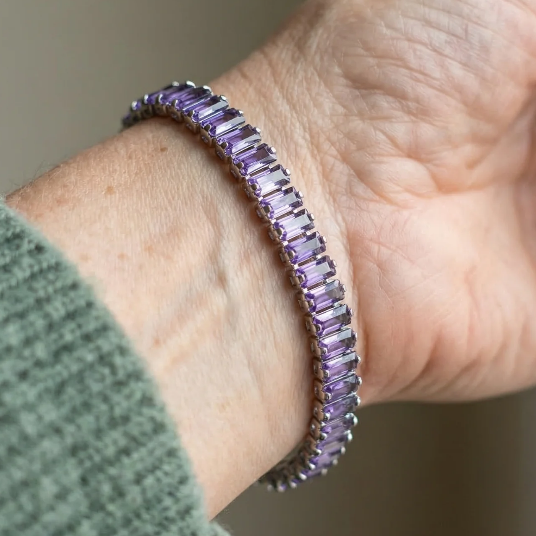 Amethyst Vertéa Tennis Bracelet | White Gold Maya Henry Jewelry