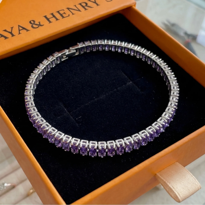 Amethyst Vertéa Tennis Bracelet | White Gold Maya Henry Jewelry