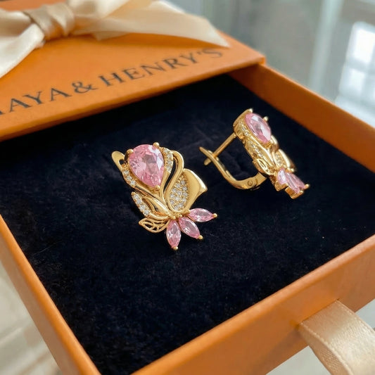 Amorette Rosepetal Earrings | Gold Maya Henry Jewelry