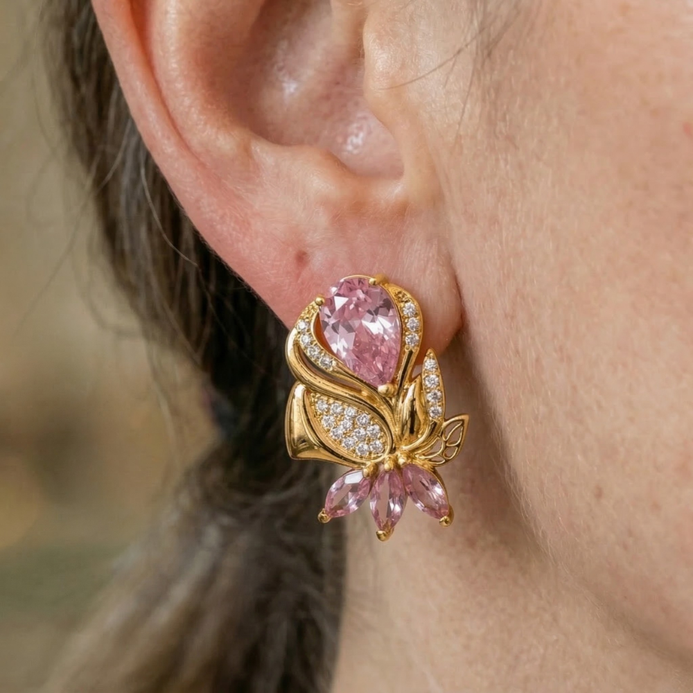 Amorette Rosepetal Earrings | Gold Maya Henry Jewelry