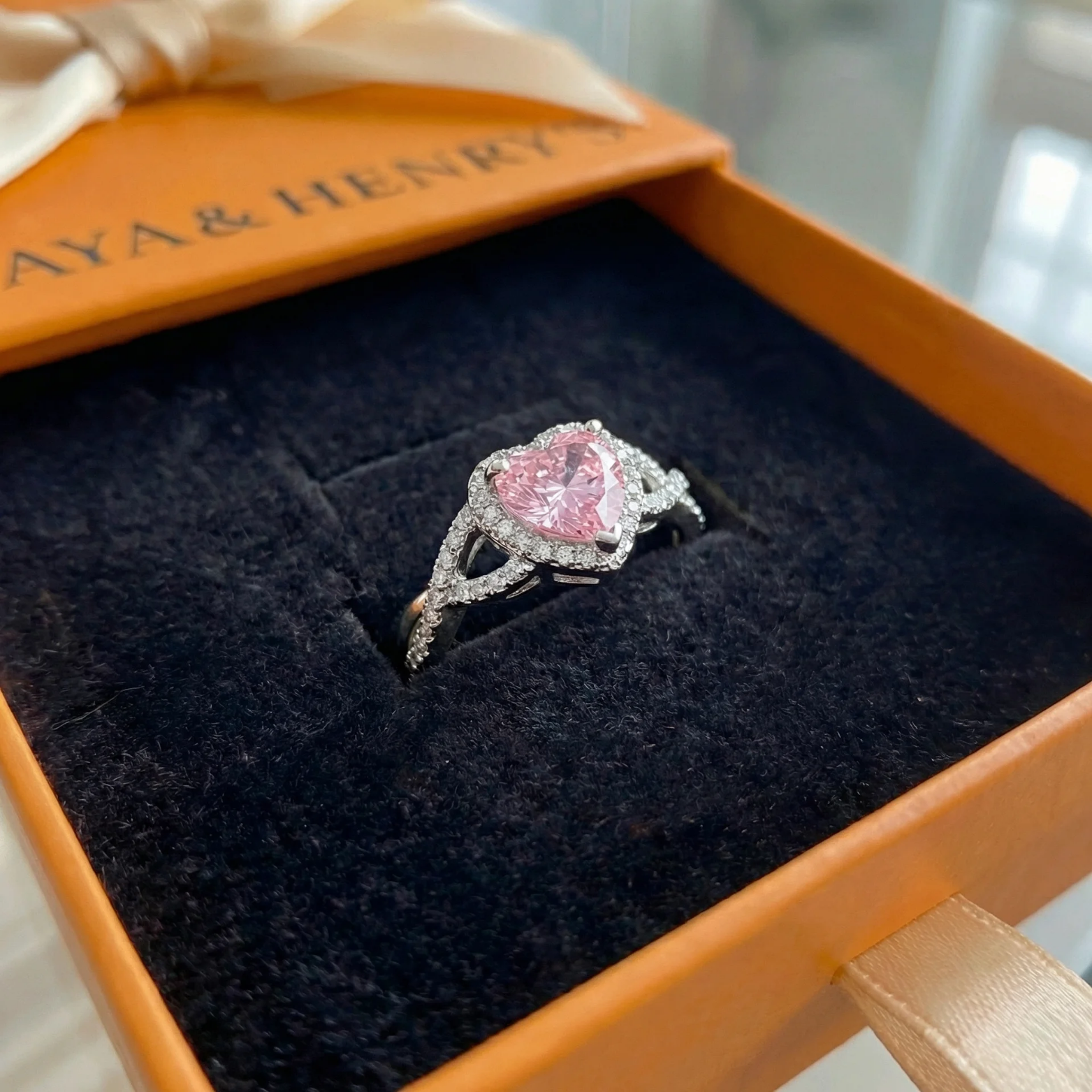 Amour Twist Halo Ring | White Gold Maya Henry Jewelry