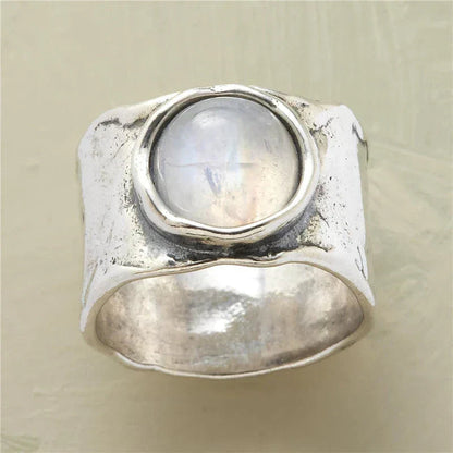 Moonstone Boho Ring | White Gold Maya Henry Jewelry