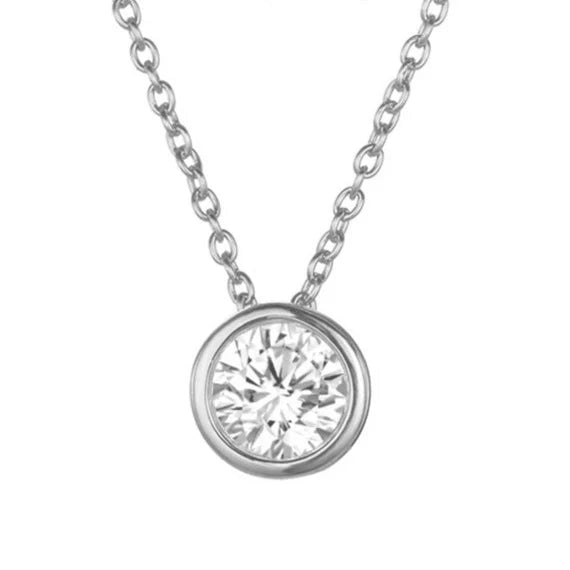 Lunaria Gemmara Birthstone Necklace | White Gold Maya Henry Jewelry