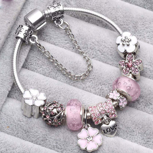 Vintage Pink Silver Bracelet Maya Henry Jewelry