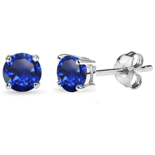 Classic Sapphire Stud Earrings | White Gold Maya Henry Jewelry