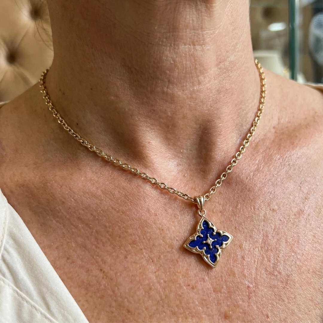 White Clover Pendant Necklace | Gold Maya Henry Jewelry